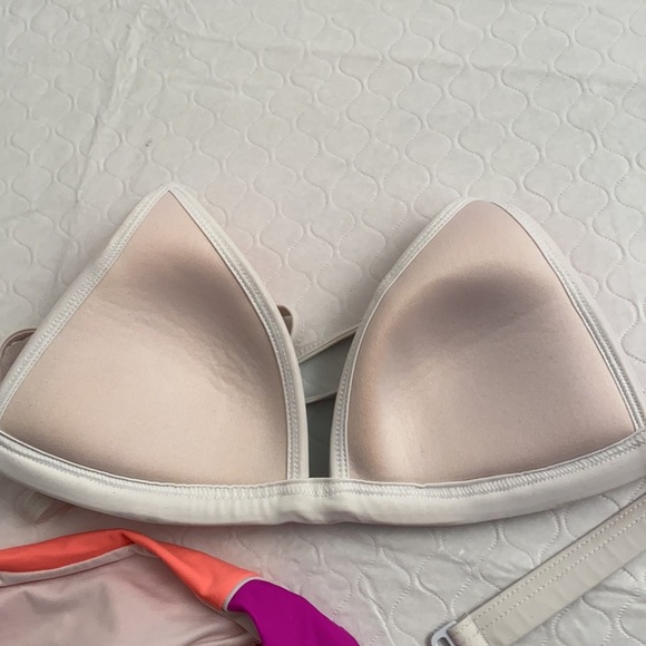 Victoria’s Secret PINK neon bikini coral aqua purple colorblock S/M - Picture 16 of 16